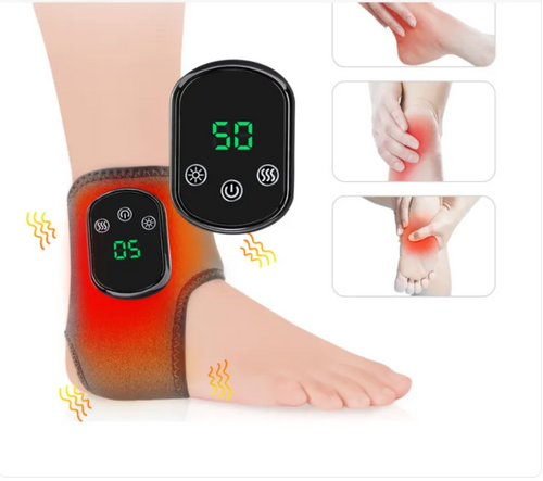 Rechargeable Heated Ankle Brace with Vibration Massage