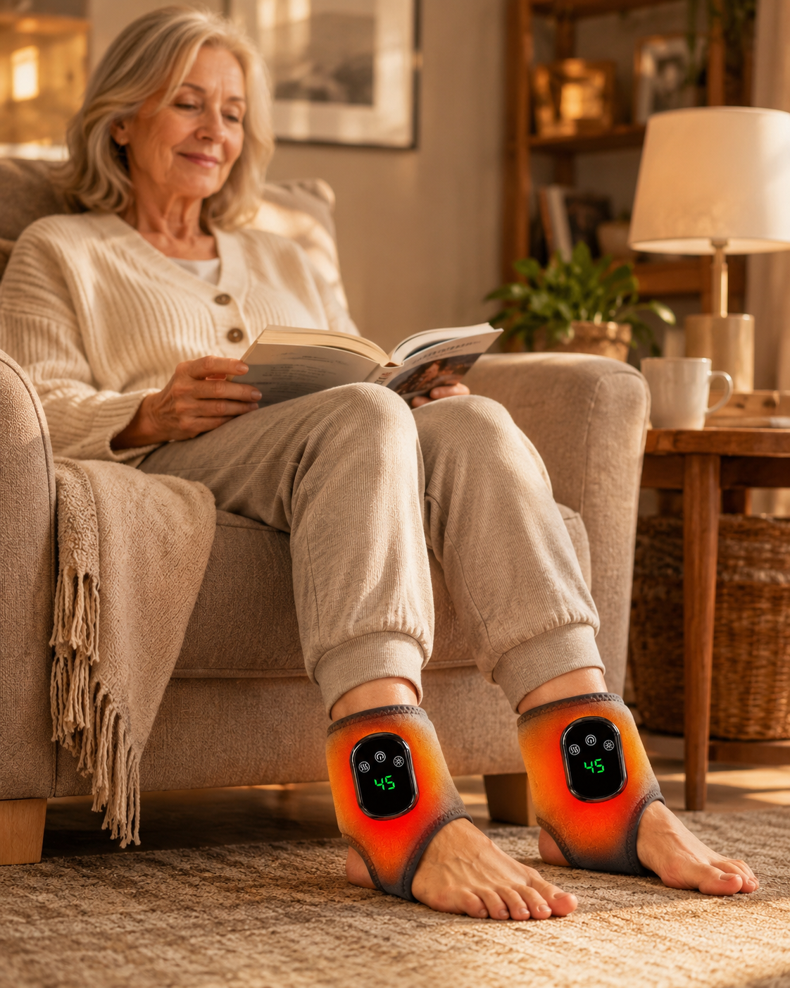 FeetXpress™ Cordless Heated Ankle Wrap with Vibration Massage